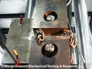  The 1 Million lb. capacity testing machine loaded and ready