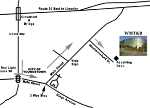 Map Youngstown PA with photo of WMT&R